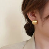 Brushed Frosted Ball Earrings Jewelry for Women Jewelry Accessories - Gemstone Gold