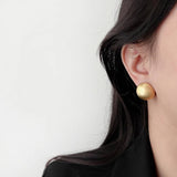 Brushed Frosted Ball Earrings Jewelry for Women Jewelry Accessories - Gemstone Gold