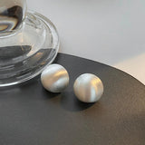 Brushed Frosted Ball Earrings Jewelry for Women Jewelry Accessories - Gemstone Gold