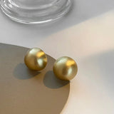 Brushed Frosted Ball Earrings Jewelry for Women Jewelry Accessories - Gemstone Gold