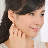 Charm 10mm Pearl Drop Earrings Jewelry for Woman Wedding Party Jewelry - Gemstone Gold