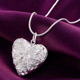 Charm Heart Pendant Necklace Silver For Woman Anniverssary Jewelry - Genuine - Gemstone