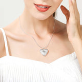 Charm Heart Pendant Necklace Silver For Woman Anniverssary Jewelry - Genuine - Gemstone