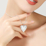 Charm Heart Pendant Necklace Silver For Woman Anniverssary Jewelry - Genuine - Gemstone