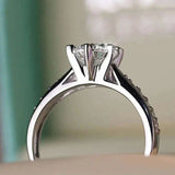 Classic 6 Claws Zircon Ring for Women Eternity Wedding Brilliant Luxury Jewelry - Gemstone Gold