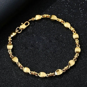 Classic Chain Bracelet 14k Yellow Gold Women Jewelry - Genuine - Gemstone