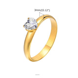 Classic Heart Sapphire Engagement Ring for Women Gold Wedding Bands Jewelry - Gemstone Gold