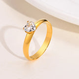 Classic Heart Sapphire Engagement Ring for Women Gold Wedding Bands Jewelry - Gemstone Gold