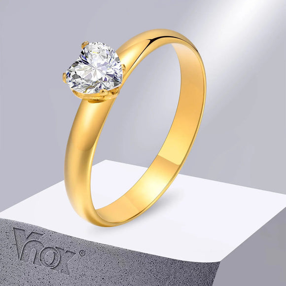 Classic Heart Sapphire Engagement Ring for Women Gold Wedding Bands Jewelry - Gemstone Gold