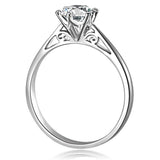 Classic Moissanite Engagement Ring Solitaire Jewelry For Women - Genuine - Gemstone