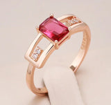 Classic Red Ruby Ring For Women Wedding Engagement Jewelry - Genuine - Gemstone