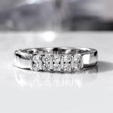 Classic White Zircon Ring Women Wedding Silver Jewelry - Genuine - Gemstone