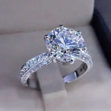 Classica White Zircon Engagement Ring Women for Wedding Jewelry - Genuine - Gemstone