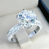 Classica White Zircon Engagement Ring Women for Wedding Jewelry - Genuine - Gemstone