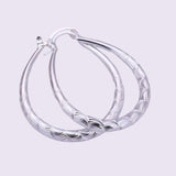 Classical Big Hollow Hook Earring women 925 Sterling Silver wedding Jewelry gift - Gemstone Gold
