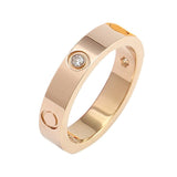 Couples Gold Ring Screws Wedding Women Jewelry - Genuine - Gemstone