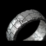 Cracked Stone Pattern Ring For Men 925 Silver Retro Male Jewelry - Genuine - Gemstone