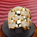 Cross Line Zircon Ring Women Anniverssary Bridal Jewelry - Genuine - Gemstone