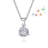 Crown Love Sparkling Pendant Necklace Inlaid Ladies Wedding Gift - Gemstone Gold