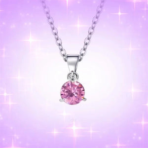 Crown Love Sparkling Pendant Necklace Inlaid Ladies Wedding Gift - Gemstone Gold