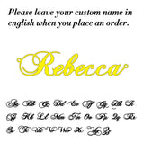 Custom Name Pendant Necklace for Women Personalised Cursive Letter Jewelry - Gemstone Gold