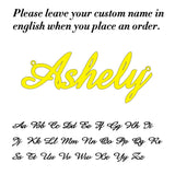 Custom Name Pendant Necklace for Women Personalised Cursive Letter Jewelry - Gemstone Gold