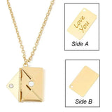 Customized Envelope Pendant Necklace Lover Couple Personalized Name Jewelry - Gemstone Gold