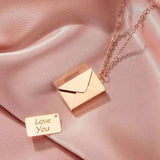 Customized Envelope Pendant Necklace Lover Couple Personalized Name Jewelry - Gemstone Gold