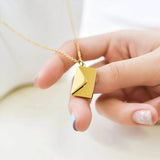 Customized Envelope Pendant Necklace Lover Couple Personalized Name Jewelry - Gemstone Gold