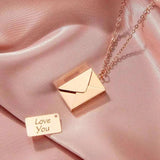 Customized Envelope Pendant Necklace Lover Couple Personalized Name Jewelry - Gemstone Gold