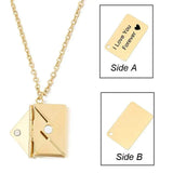 Customized Envelope Pendant Necklace Lover Couple Personalized Name Jewelry - Gemstone Gold