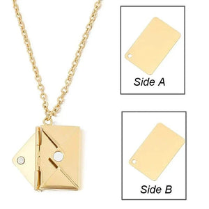 Customized Envelope Pendant Necklace Lover Couple Personalized Name Jewelry - Gemstone Gold