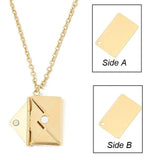 Customized Envelope Pendant Necklace Lover Couple Personalized Name Jewelry - Gemstone Gold