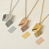 Customized Envelope Pendant Necklace Lover Couple Personalized Name Jewelry - Gemstone Gold