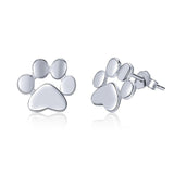 Cute Dog Footprints Stud Earrings Women Anniversary Jewelry - Genuine - Gemstone