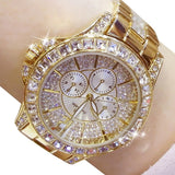 Diamond Wristwatch Gemstone 14k Yellow Gold Women Anniverssary Jewelry - Genuine - Gemstone