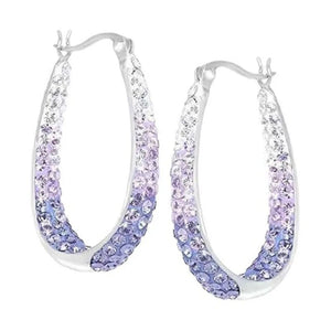 Double Rhinestone Big Circle Hoop Earrings Women Wedding Engagement Jewelry - Gemstone Gold
