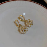 Elegant Pearl Ball Drop Earrings for Women Wedding party Jewelry Gifts - Gemstone Gold
