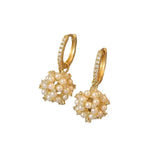 Elegant Pearl Ball Drop Earrings for Women Wedding party Jewelry Gifts - Gemstone Gold