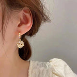 Elegant Pearl Ball Drop Earrings for Women Wedding party Jewelry Gifts - Gemstone Gold