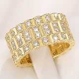 Eternity Full Bling Ring for Women Wedding Band Iced Out Jewelry - Genuine - Gemstone