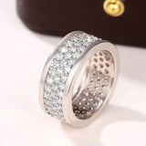 Eternity Full Bling Ring for Women Wedding Band Iced Out Jewelry - Genuine - Gemstone