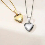 Family Image Name Necklaces Heart Locket Pendant Customize Picture Women Jewelry - Gemstone Gold