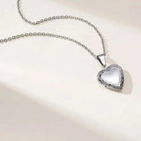 Family Image Name Necklaces Heart Locket Pendant Customize Picture Women Jewelry - Gemstone Gold