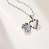 Family Image Name Necklaces Heart Locket Pendant Customize Picture Women Jewelry - Gemstone Gold