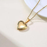 Family Image Name Necklaces Heart Locket Pendant Customize Picture Women Jewelry - Gemstone Gold