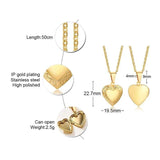 Family Image Name Necklaces Heart Locket Pendant Customize Picture Women Jewelry - Gemstone Gold