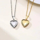 Family Image Name Necklaces Heart Locket Pendant Customize Picture Women Jewelry - Gemstone Gold
