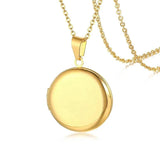 Family Image Name Necklaces Heart Locket Pendant Customize Picture Women Jewelry - Gemstone Gold