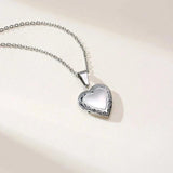 Family Image Name Necklaces Heart Locket Pendant Customize Picture Women Jewelry - Gemstone Gold